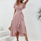 Elegant Womens Dress with Flutter Sleeves and Wrap Detail - Perfect for Wedding Guests and Summer Events-2
