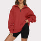 Light Women Zip Sweatshirt - Oversized Pullover Casual