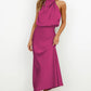 Variant image for Long Satin Halterneck Formal Dress for Weddings and Elegant Occasions, Full-Length Evening Gown-29