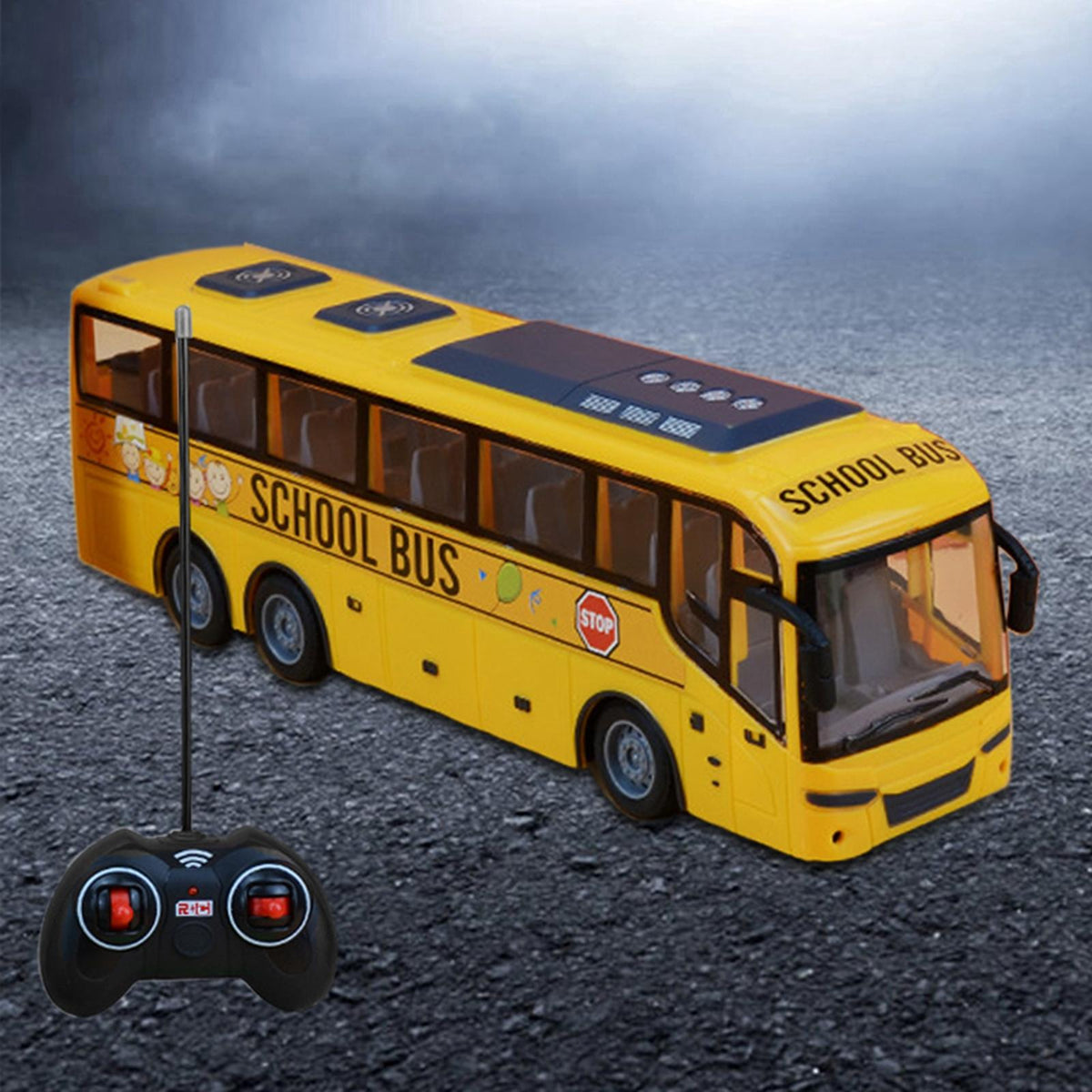 Remote Control Motor-Driven Tour Bus - Scale RC Vehicle with Lights for Kids, School & City Fun