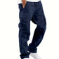 Oversized Black Cargo Pants for Men with Multiple Pockets, Comfortable Fit and Durable Cotton Blend Trousers-6