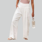 Retro Elegant Baggy Pants for Women - Loose High Waist Vintage Linen Wide Leg Trousers