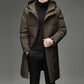 Light Cozy Men's Down Coat - Long Puffer, Goose Down