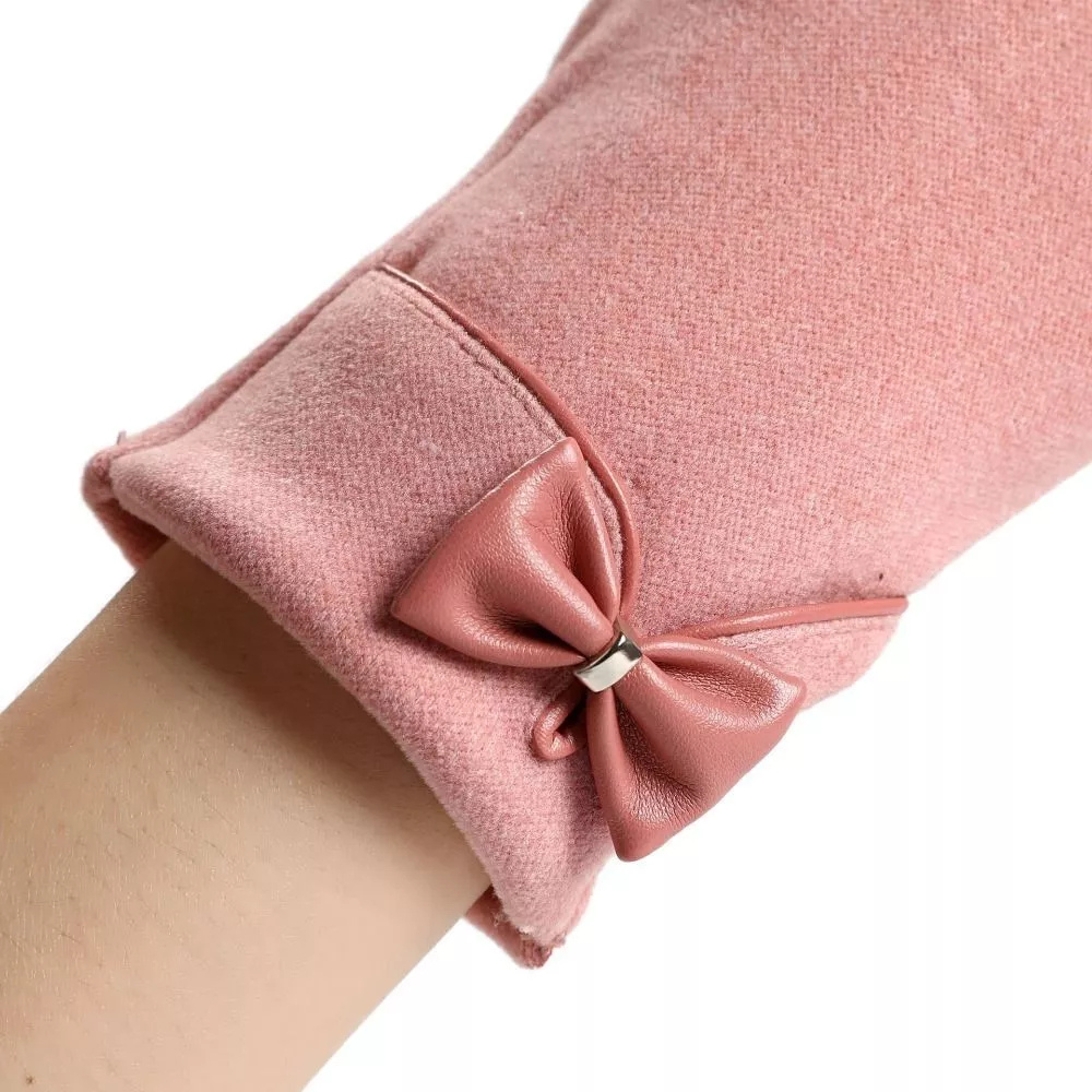 Womens Warm Touchscreen Gloves - Short Fitted Suede Winter