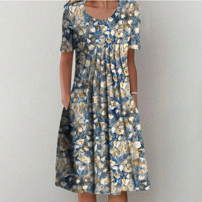 Elegant Women's Formal Dress in Navy and Black, Plus Size Available, Comfortable Fabric for Festive and Professional Occasions-5