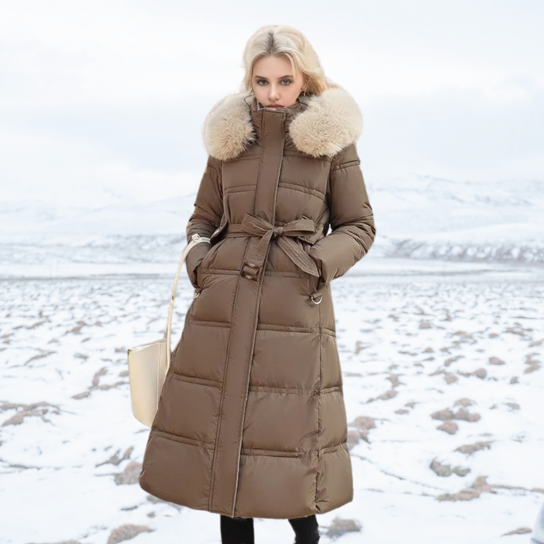 Women’s Insulating Puffer Coat - Quilted, Fur Trimmed