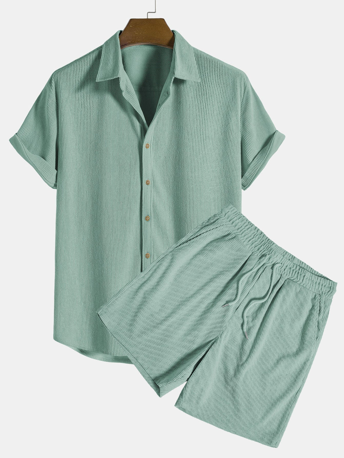 Trendy Two-Part Summer Outfit for Men - Lightweight Casual Wear, Comfortable Fit, Versatile Style-3