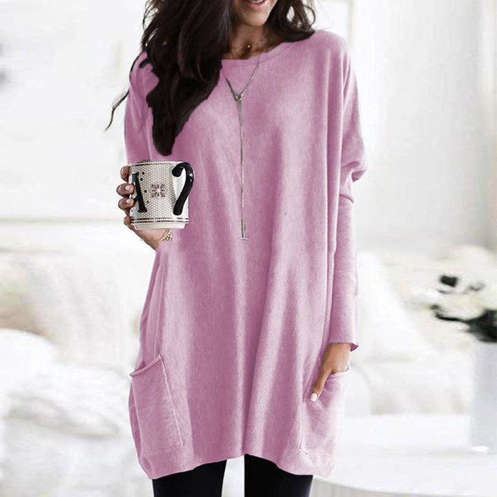 Cozy Oversized Women Tunic Pullover - Long Sleeve Knit