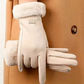Women’s Windproof Plush Gloves - Slim Tailored, Suede