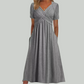 Variant image for Elegant V-Neck Women's Dress, Flattering Fit in Breathable Fabric, Sizes S to 2XL - Perfect for Formal and Summer Occasions-25