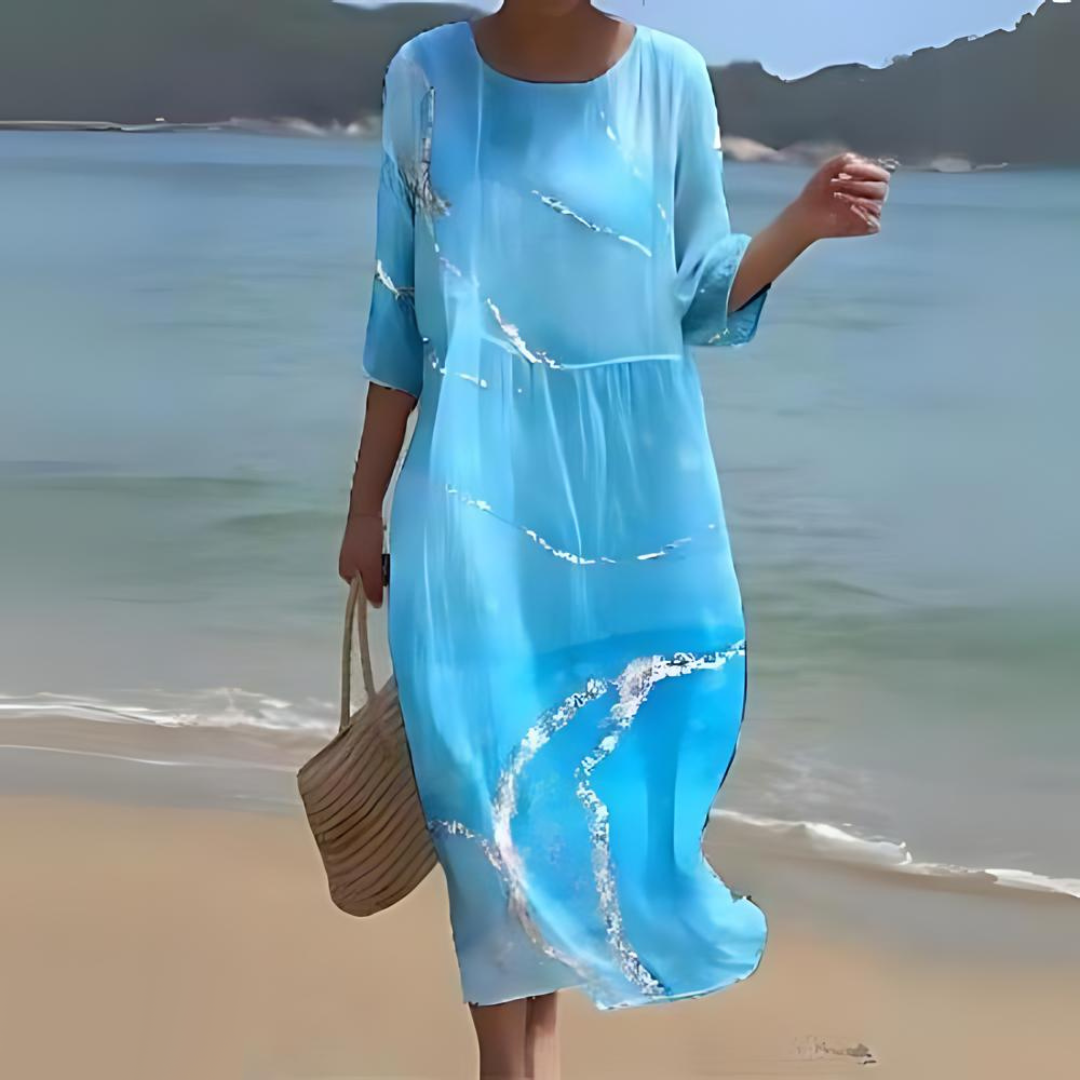 Variant image for Elegant Floral Print Summer Dress for Women - Comfortable Fit Wedding Guest or Cocktail Dress-13