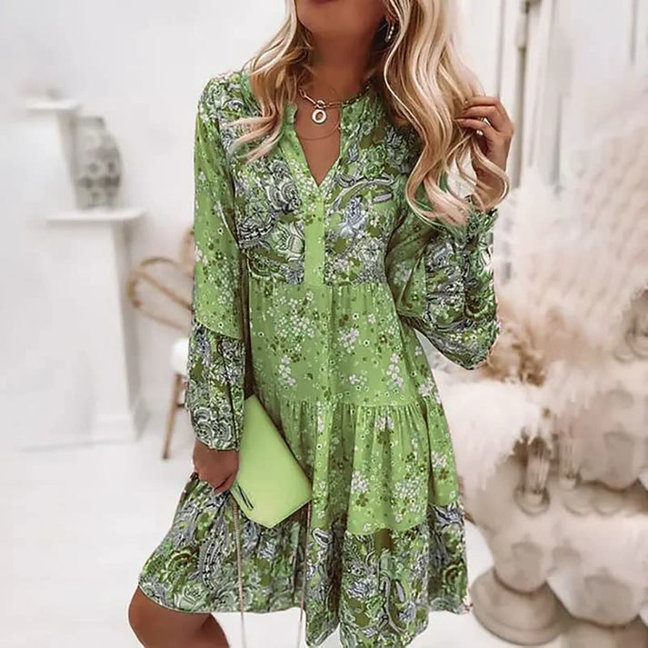 Elegant Boho Dress for Women, Loose-Fitting Knee-Length Casual and Special Occasion Wear in Breathable Fabric-3