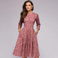 Floral Print Midi Dress with Wide Skirt for Women's Summer and Formal Fashion-2