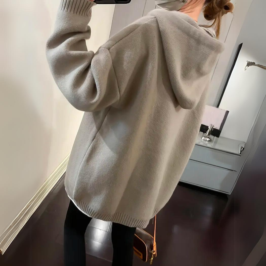 Warm Cozy Women's Oversized Hoodie - Knit, Regular