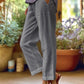 Variant image for Loose-Fitting White Linen Pants for Women, Breathable Wide Leg Casual Trousers-17