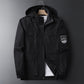 Water-Resistant Men's Rain Jacket - Hooded Colorblock, Packable