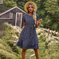 Variant image for Elegant Floral Print Women's Summer Dress with Belt, Lightweight and Comfortable for Casual Outings and Garden Parties-5