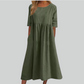 Brisa Cotton Dress - Loose Fit, Breathable Summer Style, Casual Regular Wear, Side Pockets for Comfort