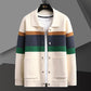 Plush Mens Cardigan Jacket - Relaxed Lapel, Polyester Casual