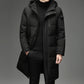 Light Cozy Men's Down Coat - Long Puffer, Goose Down