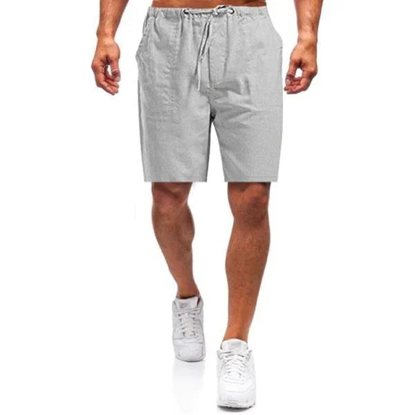 Men's Linen Shorts with Elastic Waistband, Pockets, and Loose Fit for Comfort and Style, Available in Sizes S-5XL-4