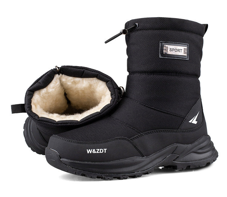 Water-Resistant Men's Snow Boots - Insulated Zipper, Mesh