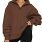 Light Women Zip Sweatshirt - Oversized Pullover Casual