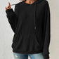 Plush Relaxed Women's Hooded Pullover - Ribbed Knit, Casual