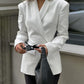 women's Fitted blazer - backless, minimalist, polyester, ideal for evening wear or formal occasions