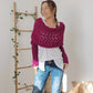 Plush Women’s Scarf - Openwork Rectangular, Knit, For Winter