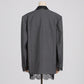 women's Structured blazer - lace-panel design, long-sleeve, polyester, for office-ready workwear