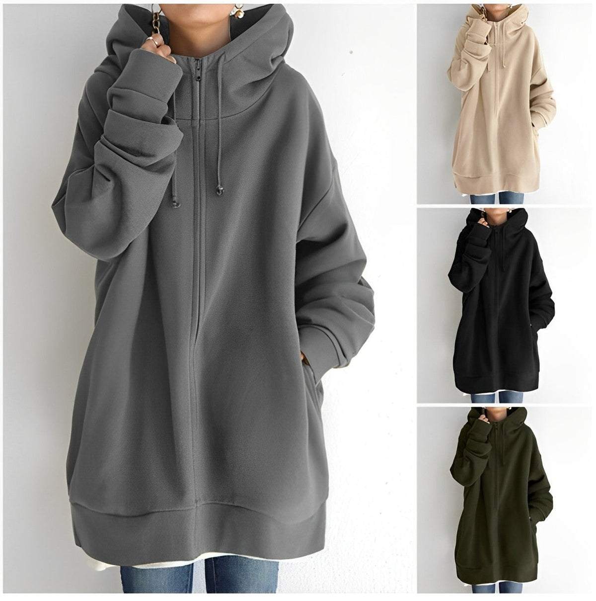 Womens Warm Fleece Hoodie - Oversized, Brushed Fleece