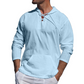 Light Casual Mens Pullover - Laceup V Neck, Linen