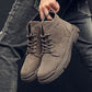 Men's Supportive High-Top Boots - Lace-Up, PU Suede, Winter