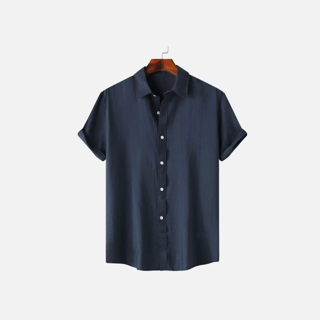Men's Linen Dress Shirt - Lightweight Flax Fabric, Elegant Regular Fit, Perfect for Casual and Formal Wear, Available in White, Light Blue, Beige-1