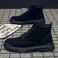 Men's Supportive High-Top Boots - Lace-Up, PU Suede, Winter