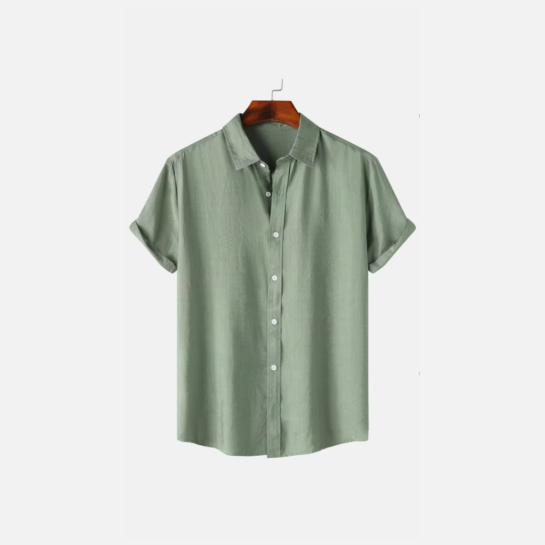 Men's Linen Dress Shirt - Lightweight Flax Fabric, Elegant Regular Fit, Perfect for Casual and Formal Wear, Available in White, Light Blue, Beige-2