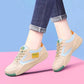 Plush durable women's sneakers - low-cut, genuine leather upper, for running daily workouts