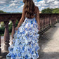 Ruffled Floral Dress for Women, Vibrant Print Summer Dress with Relaxed Fit for Wedding Guests and Cocktail Events-4