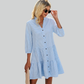 Women's Beachsissi Light Blue Plaid Sundress Mini Dress for Summer Casual Wear