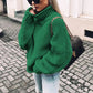Women Oversized Turtleneck Sweater - Chunky Knit, Winter