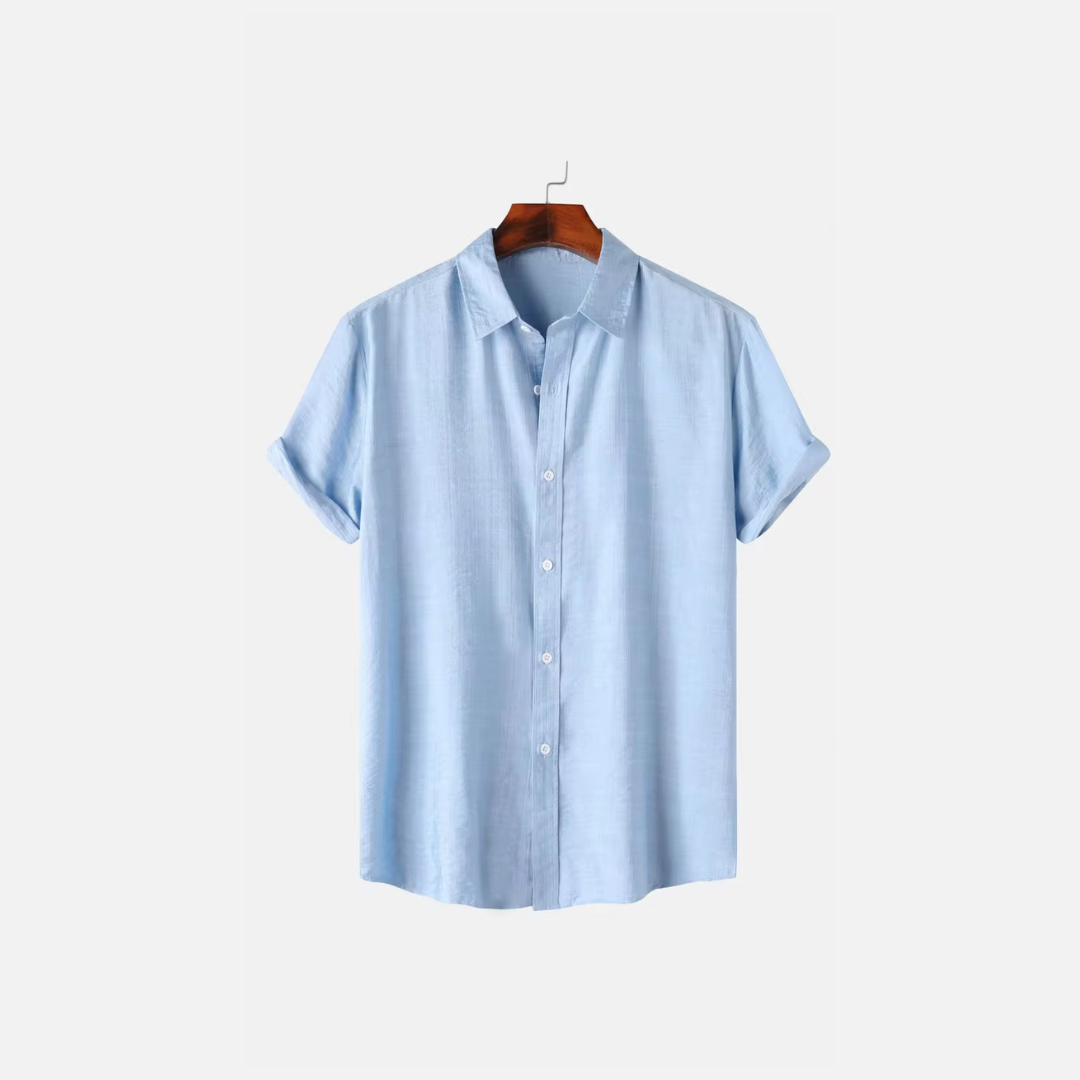 Men's Linen Dress Shirt - Lightweight Flax Fabric, Elegant Regular Fit, Perfect for Casual and Formal Wear, Available in White, Light Blue, Beige-4
