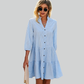 Women's Beachsissi Light Blue Plaid Sundress Mini Dress for Summer Casual Wear