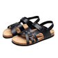 Light Men's Sandals - Hollow-Out Design, Cork Footbed, Casual Regular Wear