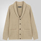Plush Men's Shawl Collar Cardigan - Rib Knit, Spring Fall