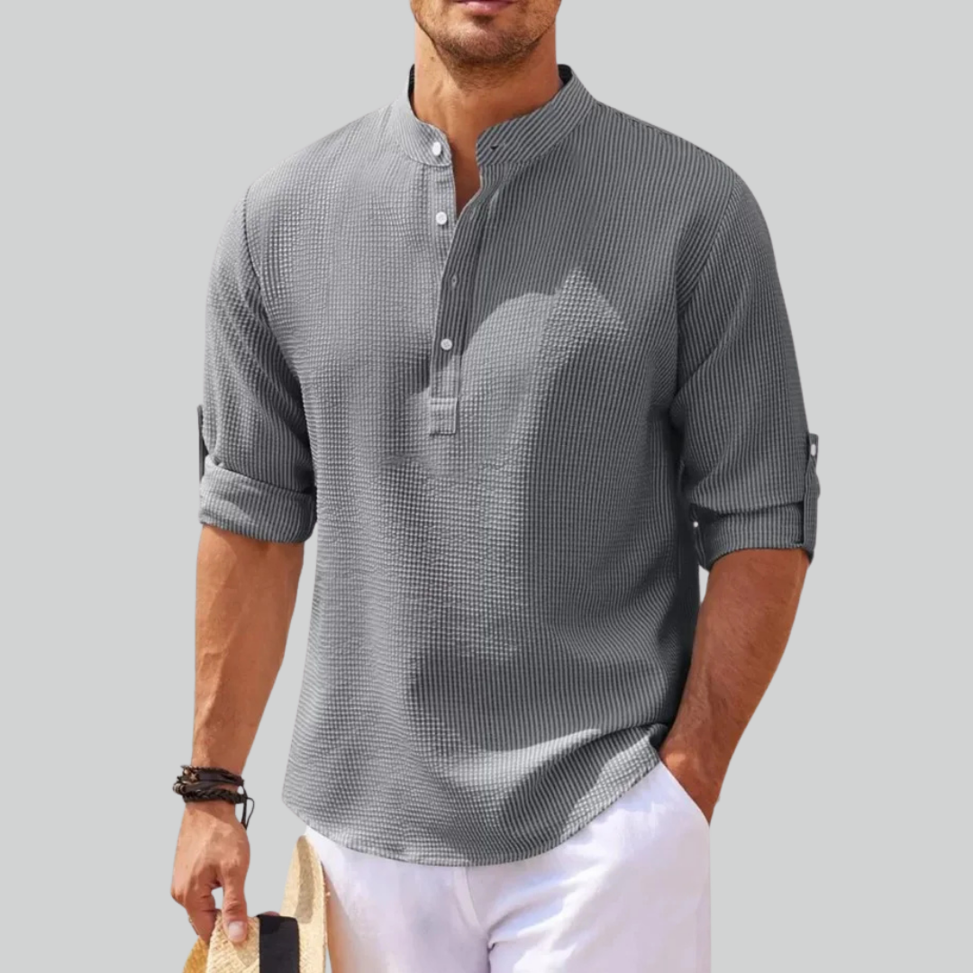 Linen Cotton Men's Long-Sleeved Shirt Plus Size S-5XL Casual Beach Style