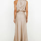 Long Satin Halterneck Formal Dress for Weddings and Elegant Occasions, Full-Length Evening Gown-4