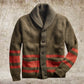 Mens Warm Cardigan Jacket - Shawl Collar, Cotton, Fall