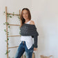 Plush Women’s Scarf - Openwork Rectangular, Knit, For Winter