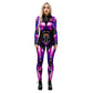 and Stretchy Body-Hugging Women's Printed Jumpsuit - Contoured Full-Body, Milk Silk Second-Skin for Cosplay